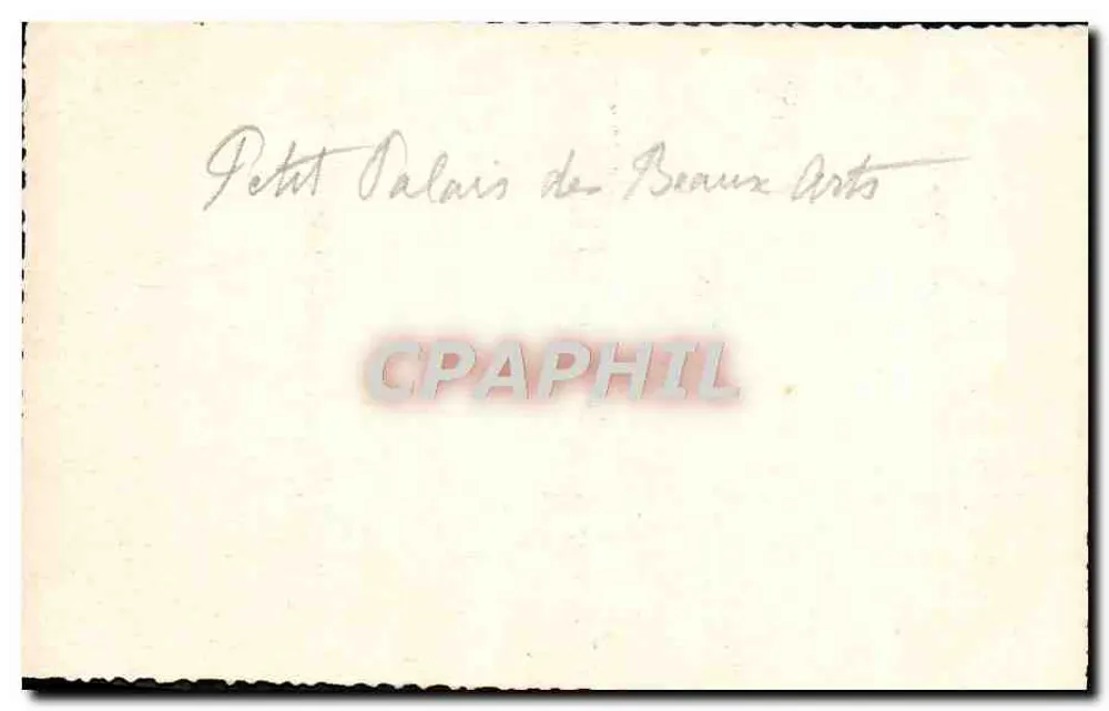 Pequeno Palácio das Artes — Paris — editor desconhecido, número de série não visível - Verso