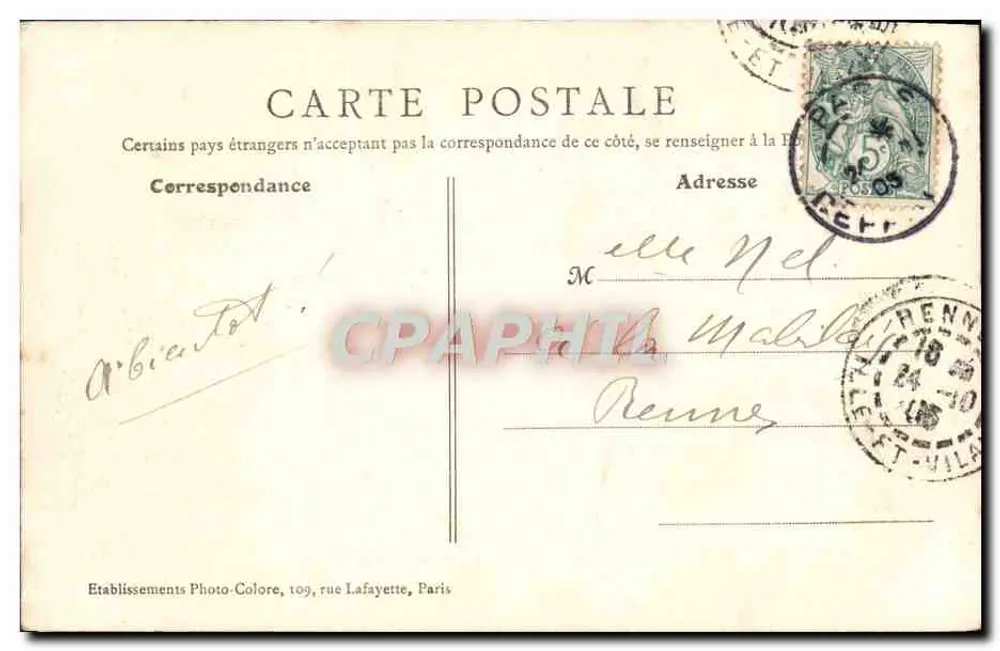 Paris - Petit Palais des Beaux-Arts — editor B.I.C. n°67 - Verso