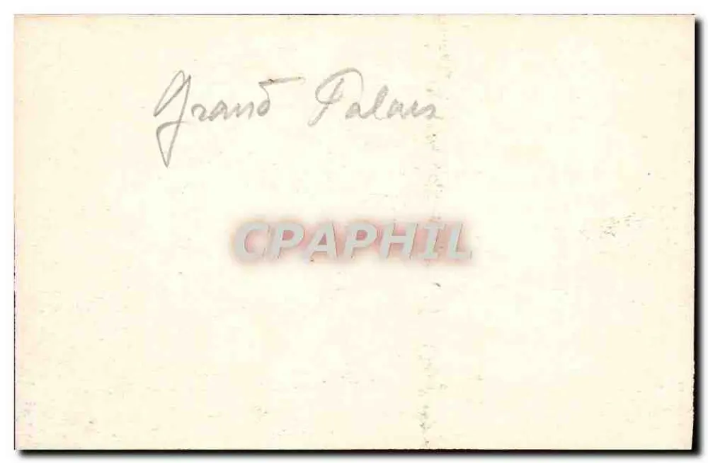 Grand Palais — Paris — número de série não visível - Verso