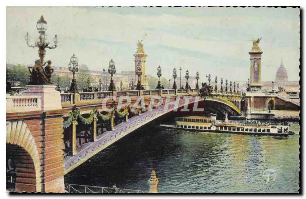 Paris — Der Alexandre III-Brücke — Verlag A. Leconie, 38 rue Ste-Croix-de-Bretonnerie, Paris - Vorderseite