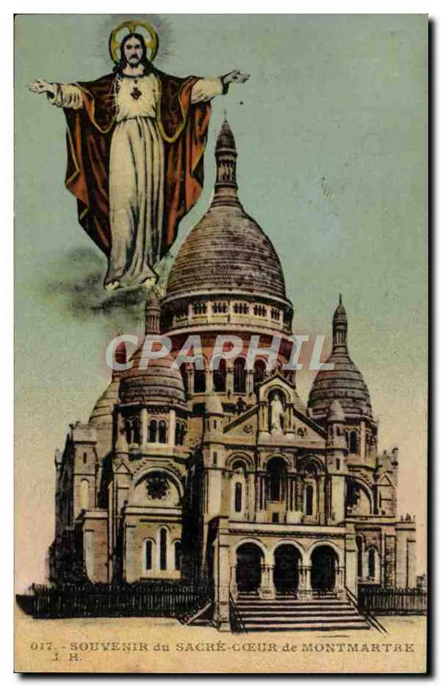 Sacro Cuore di Montmartre — Ricordo del Sacro Cuore di Montmartre — J.H. n° 017 - Recto