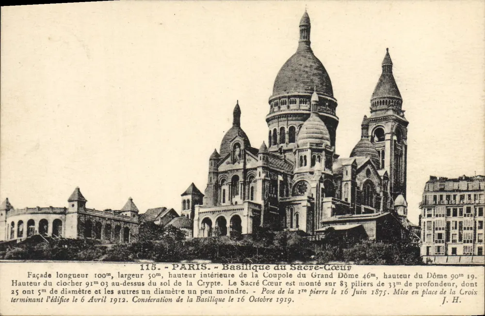 Paris - Basílica do Sagrado Coração — J. Hauser Fot. - Ed., Paris, n° 115 - Frente