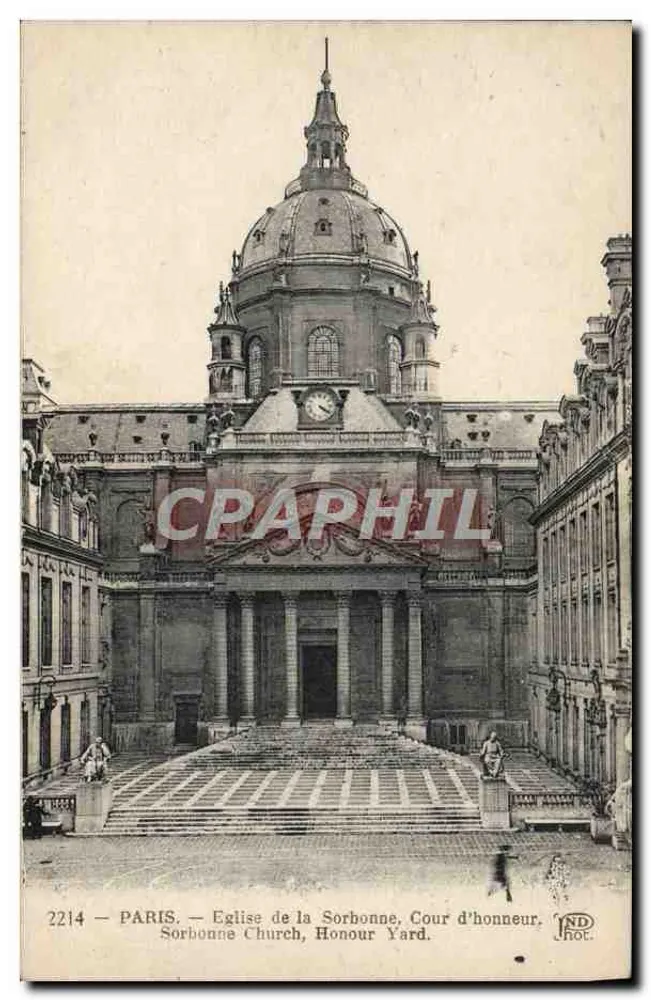 Paris — Kirche der Sorbonne, Cour d'honneur — ND Phot. - Vorderseite