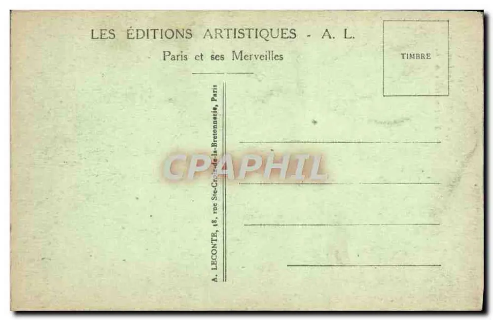 Les Invalides — Paris — A. L. n°9 - Verso