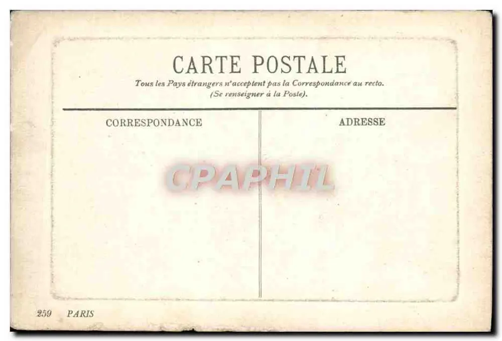 No Bois de Boulogne — Paris — editor Paris, n° 259 - Verso