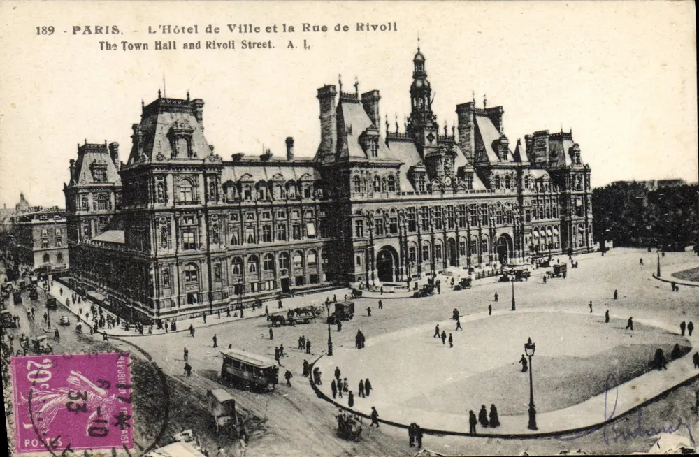 Paris - Das Rathaus und die Rue de Rivoli — A. Léonard, Nr. 189 - Vorderseite