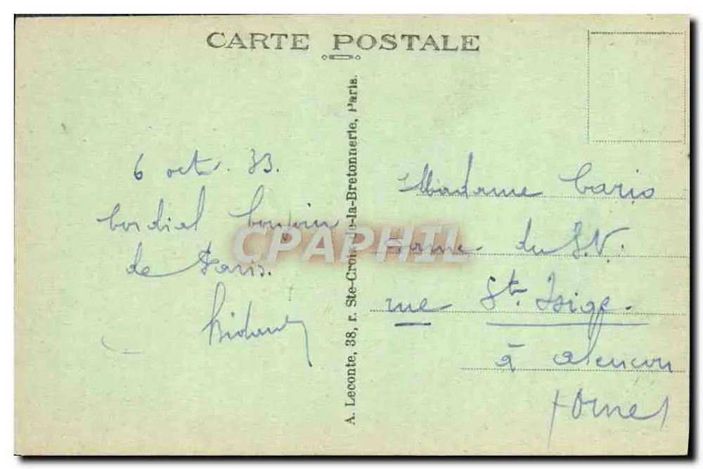 Paris - Das Rathaus und die Rue de Rivoli — A. Léonard, Nr. 189 - Rückseite