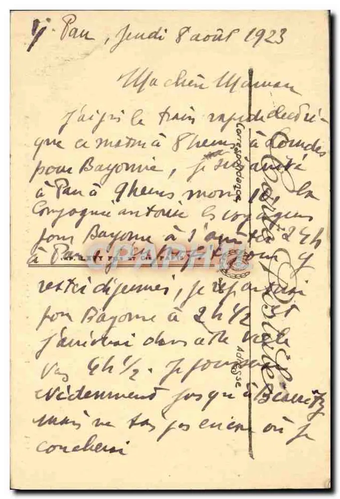 Pau — Palast des Winters gesehen durch die Bäume — LL, n° 114 - Rückseite