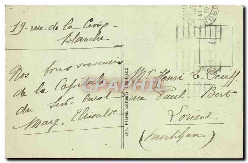 Bordeaux — Die Kathedrale und die Turm Pey-Berland — Cheques & Cie, Nr. 36 - Rückseite