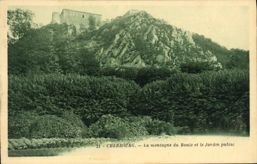 Cherbourg — Ansicht der Mont Roule und des öffentlichen Gartens — unbekannter Verlag, Nr. 22 - Vorderseite