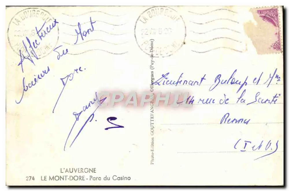 Mont-Dore — Parque do Casino — Photo-Édition Gouttefanges - Verso