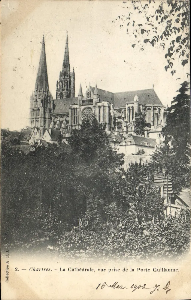 Chartres — Die Kathedrale, Ansicht vom Porte Guillaume — Sammlung A. E. B. - Vorderseite