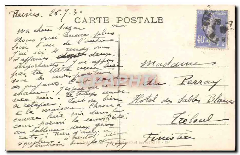 Reims vor dem Ersten Weltkrieg — Die Kathedrale — G. Graff et Lambert, Verlag Reims, Nr. 302 - Rückseite