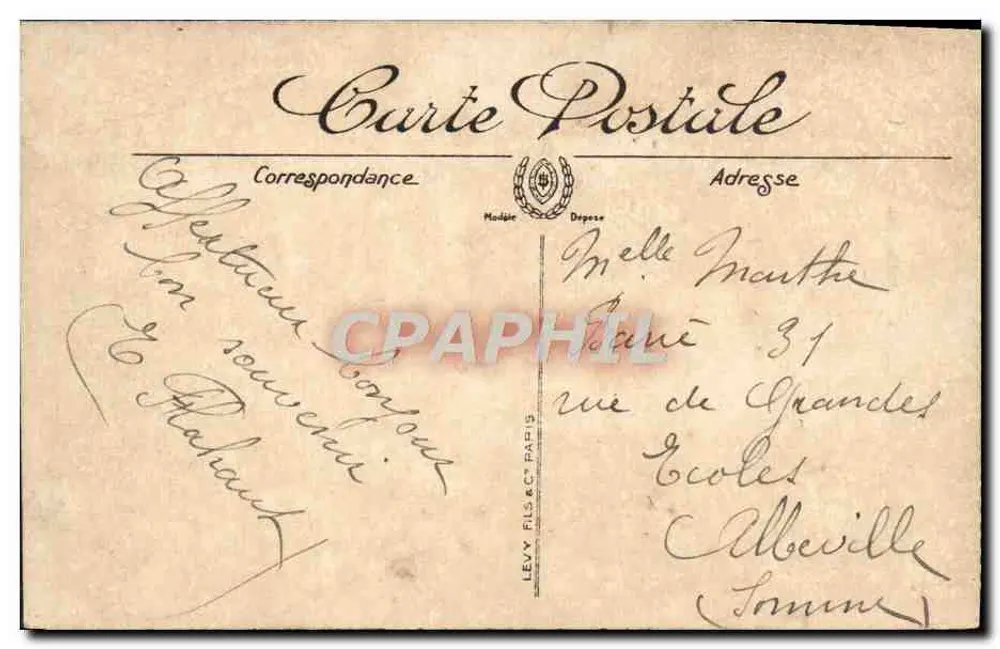 Palácio de Versalhes — A Grade de Honra — editor Levy Fils & Cie, n°3 - Verso