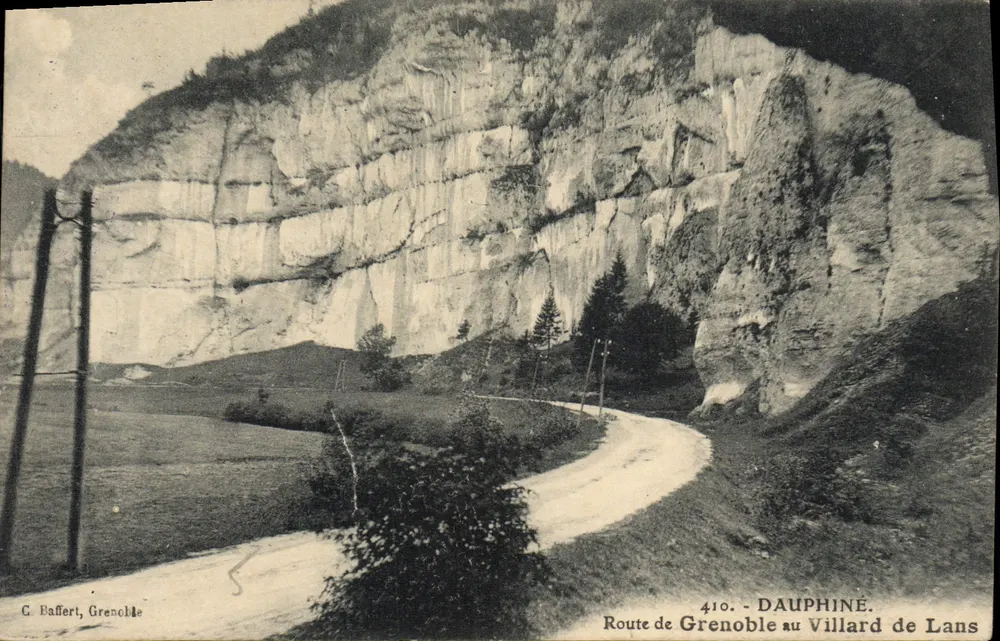 Rodovia de Grenoble para Villard de Lans — DAUPHINÉ — G. Baffert, Grenoble, n°410 - Frente