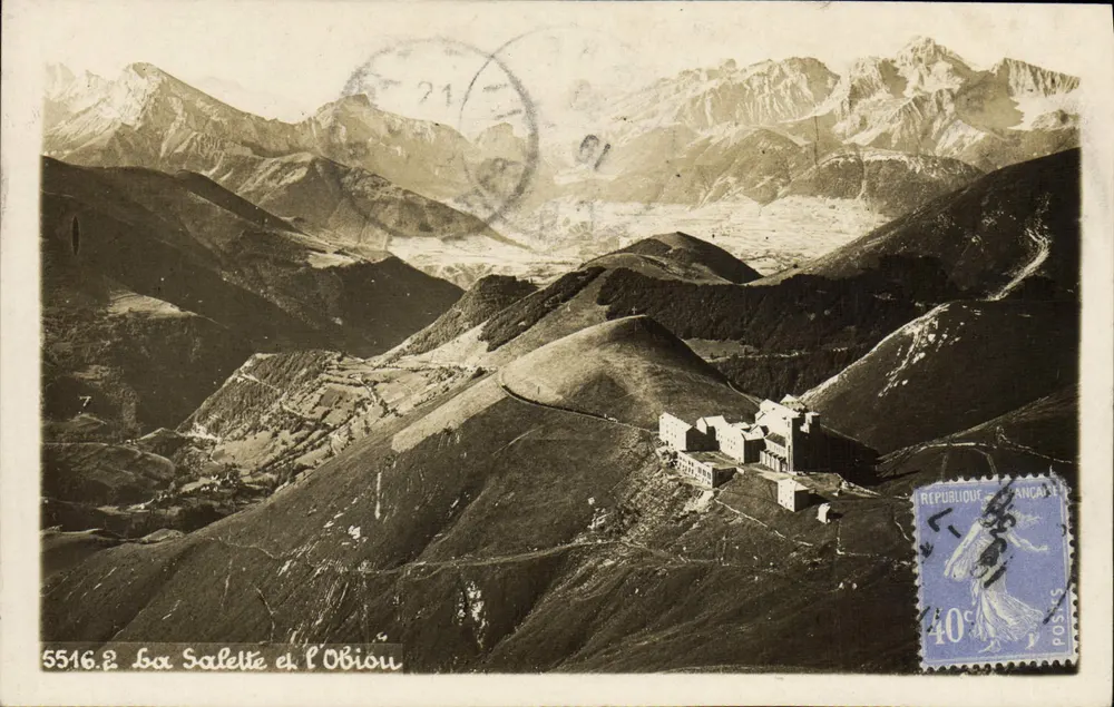 La Salette e l'Obiou — vista panorâmica — A. Hourtier, Grenoble, n° 5516.2 - Frente
