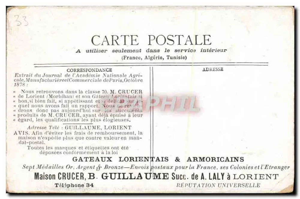 Bordeaux — Porte Cailhau — éditeur STAERCK, PARIS - Verso