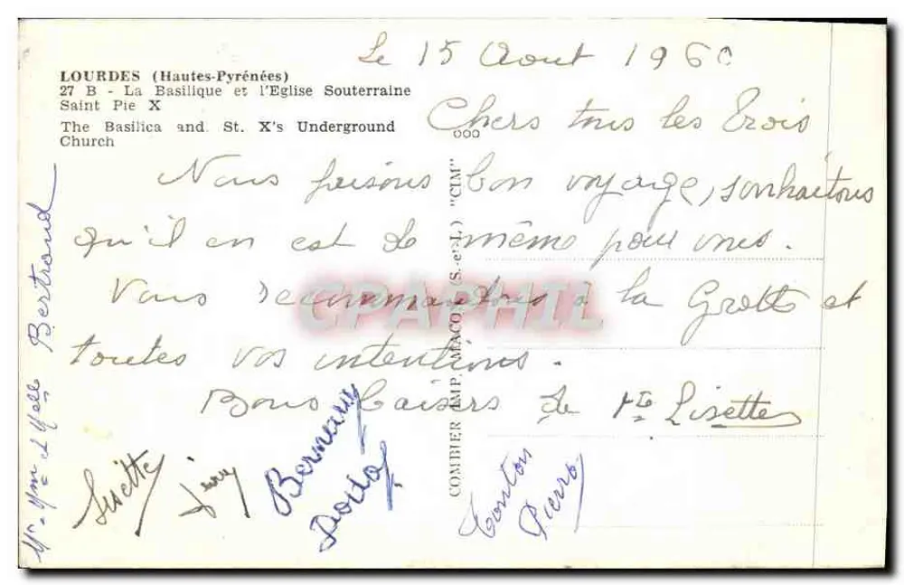 Lourdes (Hautes-Pyrénées) — Basilique et Église Souterraine — Éditeur COMBIEUR (S.e.L.) - Rückseite