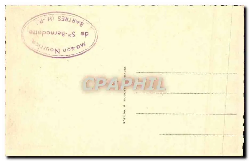 Bartres — Bernadette foi pastora antes das aparições — Maison Bernadette, edição Doucet Lourdes, n°9 - Verso
