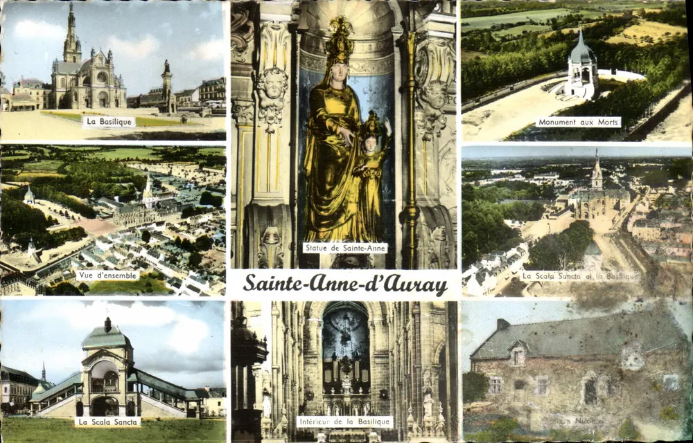 Sainte-Anne-d'Auray — Die Basilika, die Statue der Heiligen Anna, der Kriegerdenkmal — Verlag: Artaud Frères, Nantes - Vorderseite