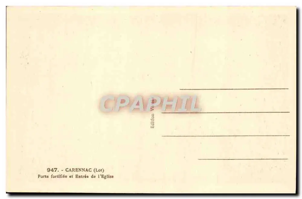 Carenac (Lot) — Verstärkte Pforte und Kirchentor — Nagra - Rückseite