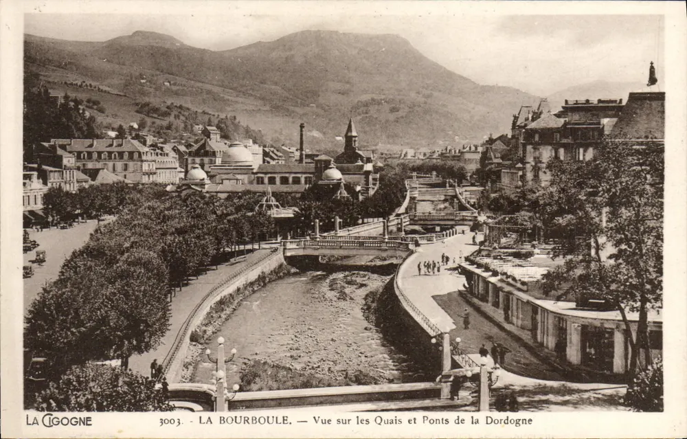 La Bourboule — Ansicht der Ufer und Brücken der Dordogne — La Cigogne, n°3003 - Vorderseite