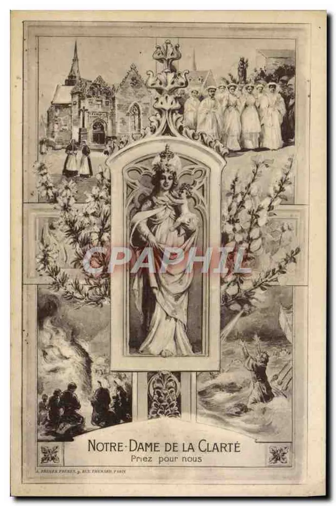 Notre-Dame de la Clarté — Priez pour nous — A. Breger Frères, 9, Rue Thénard, Paris - Recto