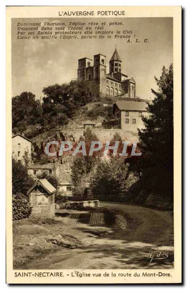 Saint-Nectaire — Die Kirche aus der Richtung des Mont-Dore — L'Auvergne Poétique - Vorderseite