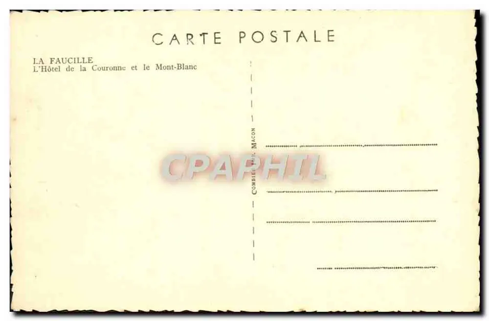Die Sichel — Das Hotel de la Couronne und der Mont-Blanc — Verlag Combier de Mâcon - Rückseite