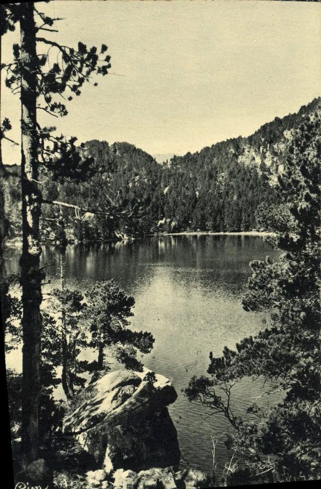 Lago Negro perto de FONT-ROMEU — Alt. 2000 m. — Hélogravière Combier Bacon - Frente