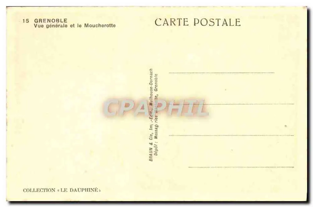 Grenoble (Isère) — Vista geral e o Moucheterotte — Brauin & Cie, Grenoble - Verso