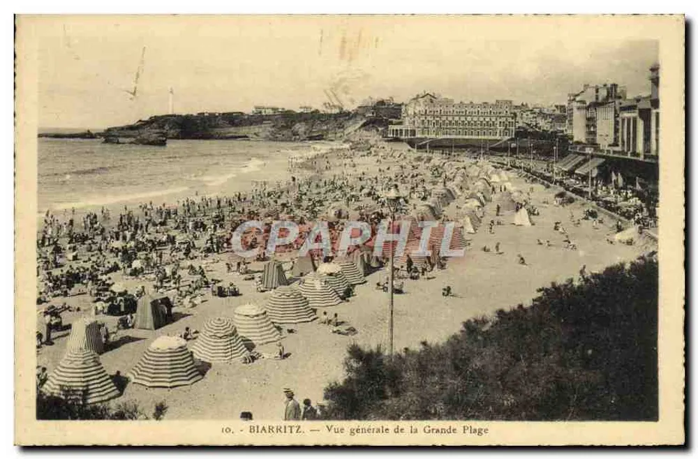 Biarritz — Allgemeiner Blick auf die Grande Plage — Riquetine-Ausgabe, Avenue Fournard VII - Vorderseite