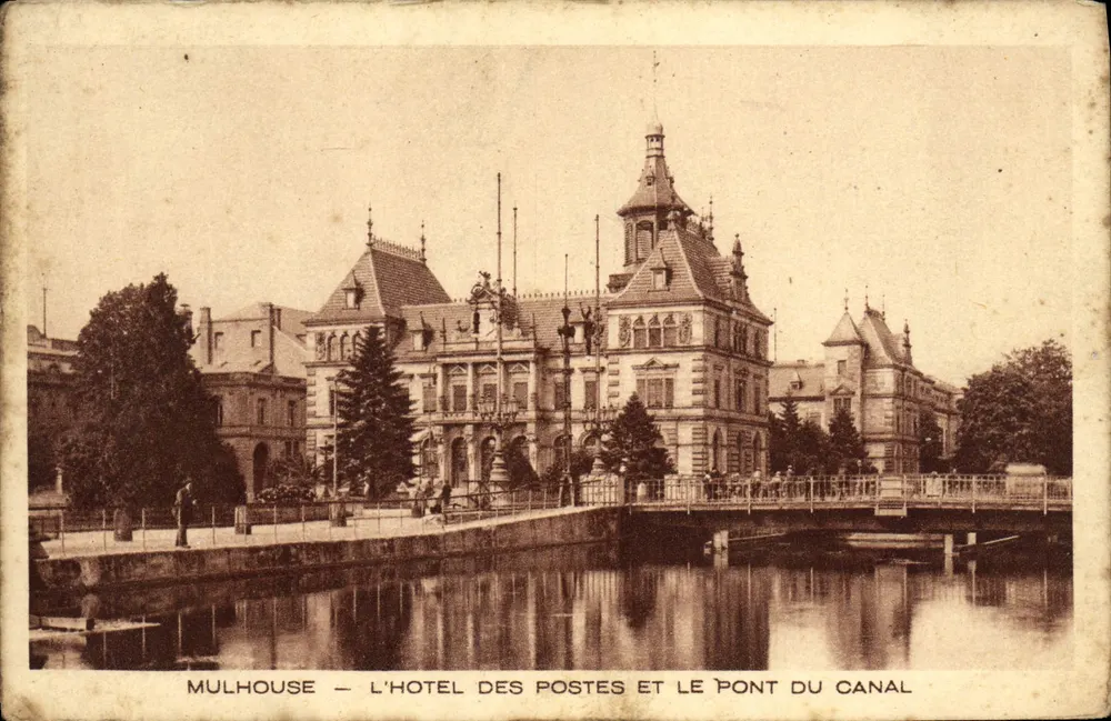 Mulhouse — Das Posthotel und die Kanalbrücke — Braun & Cie, Mulhouse-Dornach, Nr. 268 - Vorderseite