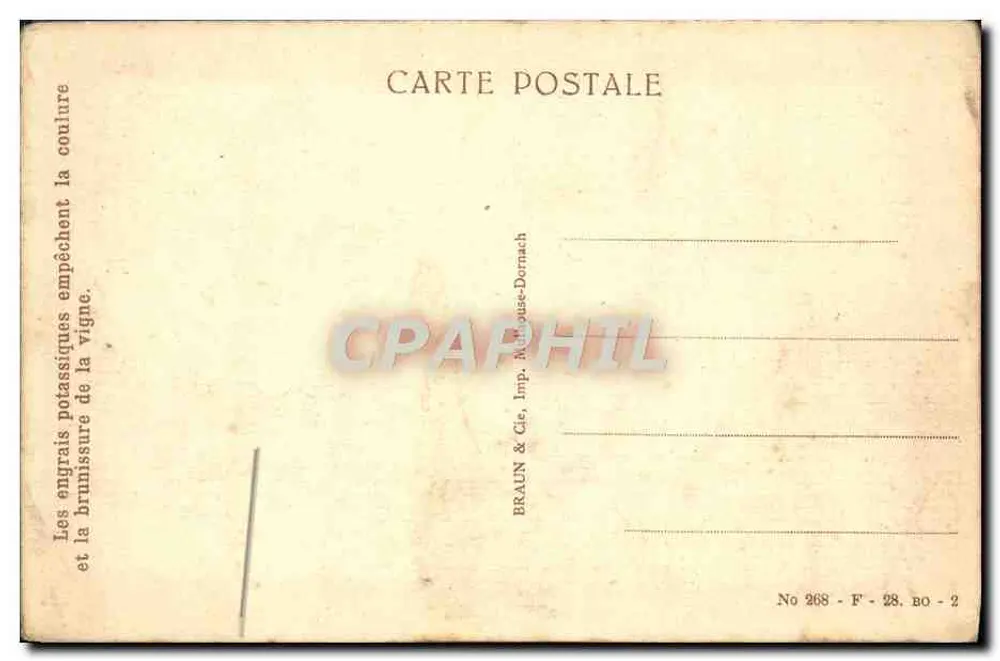 Mulhouse — Das Posthotel und die Kanalbrücke — Braun & Cie, Mulhouse-Dornach, Nr. 268 - Rückseite