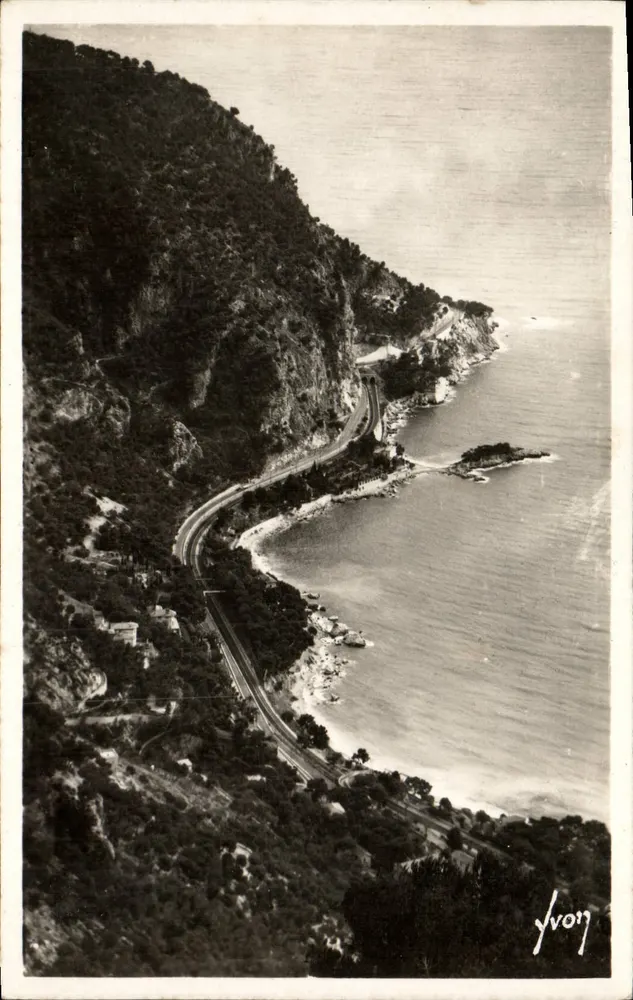 Côte d'Azur — Küstenstraße aus Sicht der Grande Corniche — Éditions d'Art 'YVON', Paris - Vorderseite