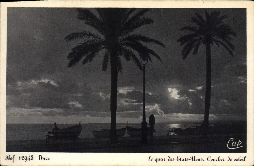 Der Kai der Vereinigten Staaten, Nice — Sonnenuntergang — Bef 12948 - Vorderseite