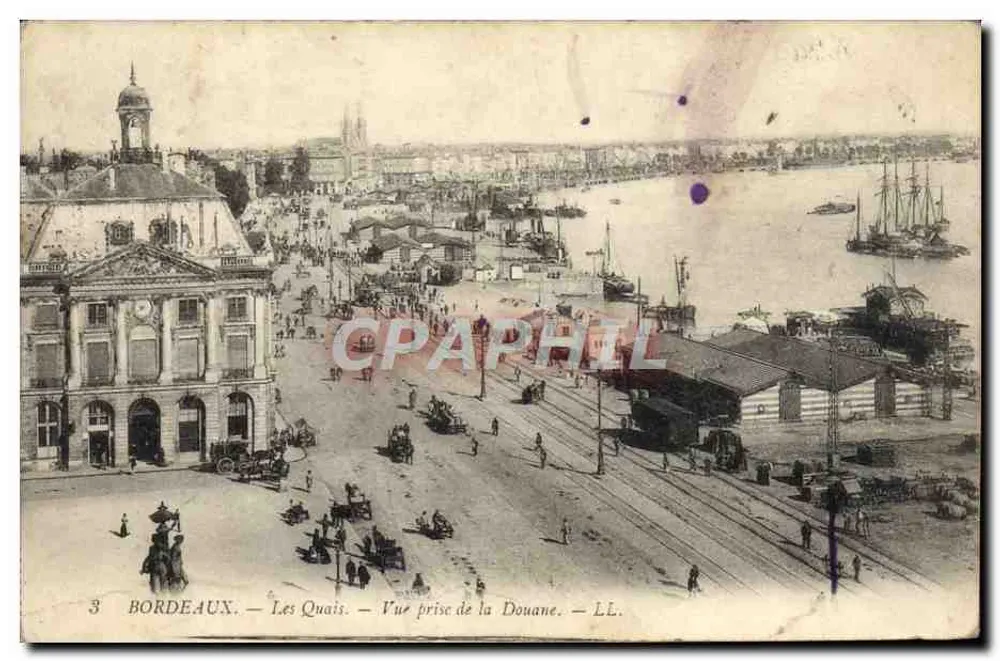 Bordeaux — Les Quais — Vue prise de la Douane — LL. — Éditeur LL. - Vorderseite