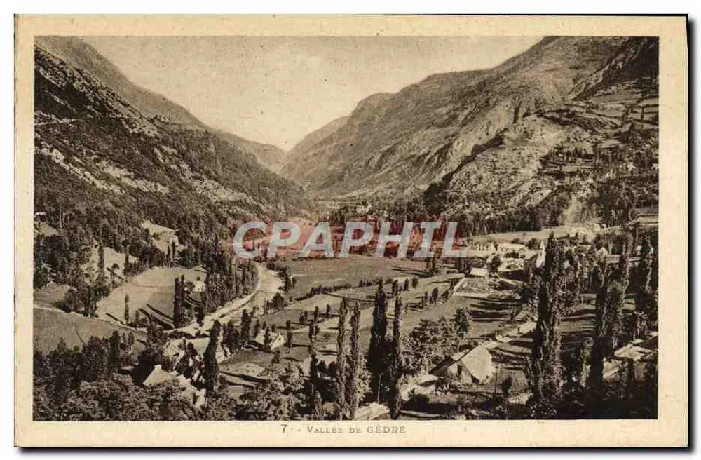 Vale da Gédre — vista panorâmica — editor Lagoudie / Frenet Tourgouse, n°7 - Frente