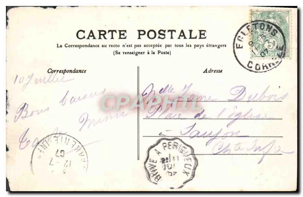 L'Auvergne — Place de Saleix, Cantal — Verlag I. L. - Rückseite