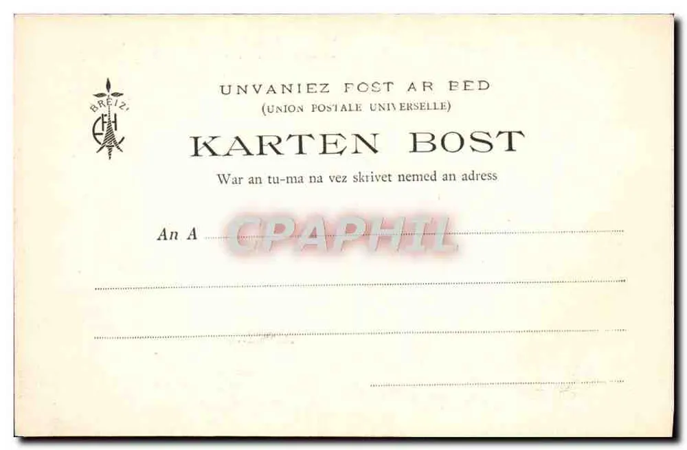 Kastelen van Bretagne — Details van de Binnenkant van de Gevel — Collectie E. Hamonnic, n° 705 - Achterkant