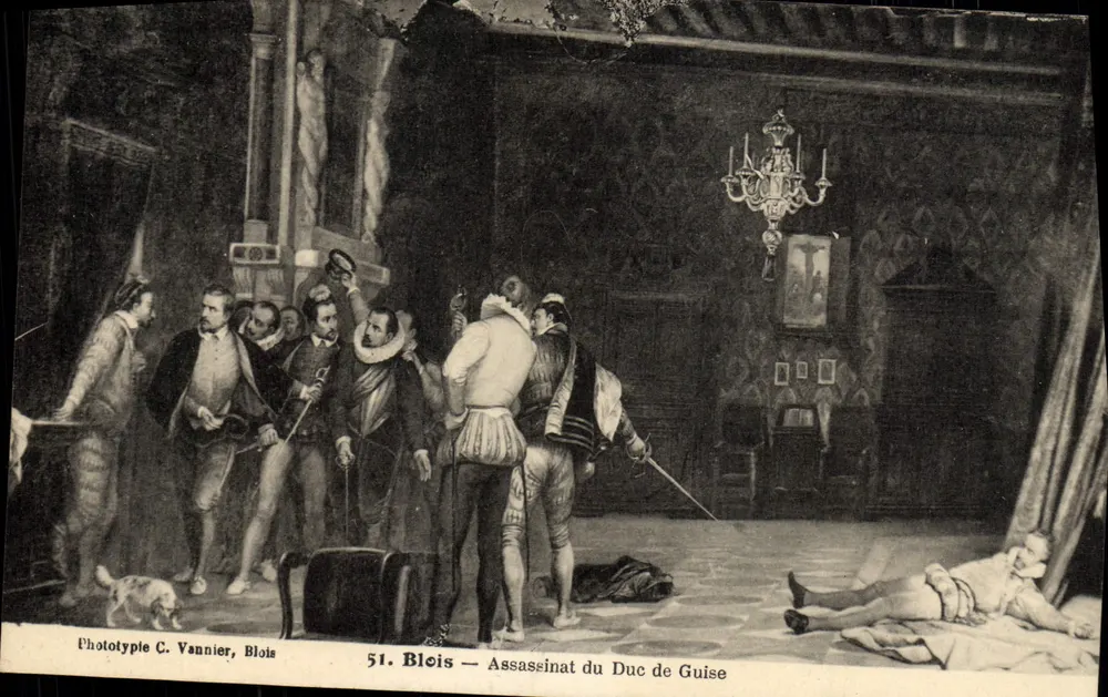 Bleis — Assassinato do Duque de Guise — Fototipo C. Vannier, Blois - Frente