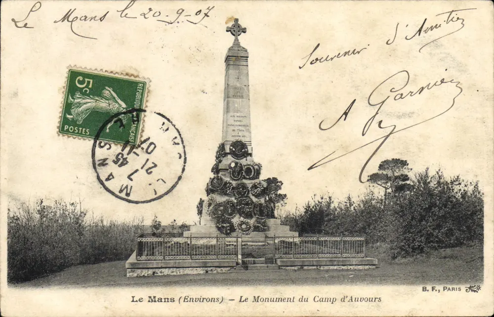 Le Mans (Umgebung) — Das Denkmal des Camp d'Auvours — B. F., PARIS - Vorderseite