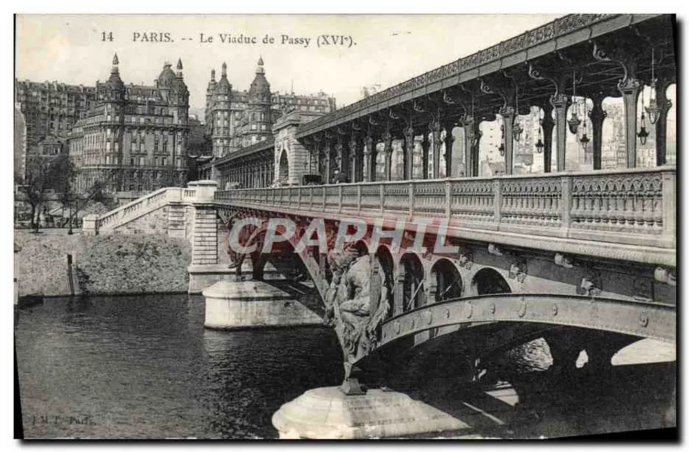 Paris — O Viaduto de Passy (XVIe) — J.M.T. Paris - Frente