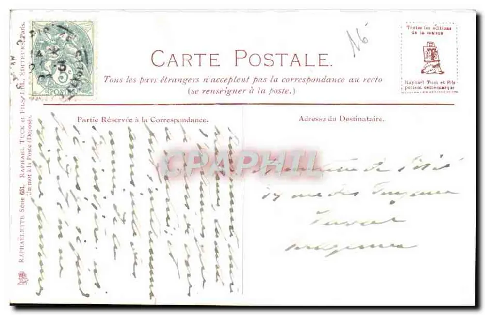 Paris, Bois de Boulogne — Reiter auf einer Fahrt — Raphael Tuck & Sons, Serie 601 - Rückseite