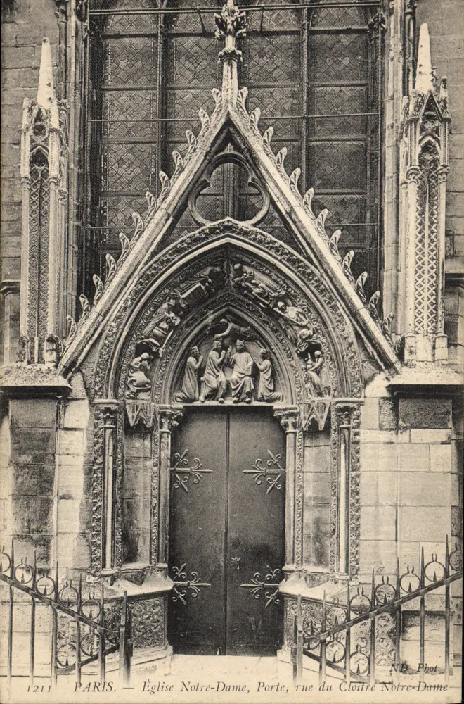 Paris — Kirche Notre-Dame, Tür, rue du Cloître Notre-Dame — N.D. Phot, n° 1211 - Vorderseite