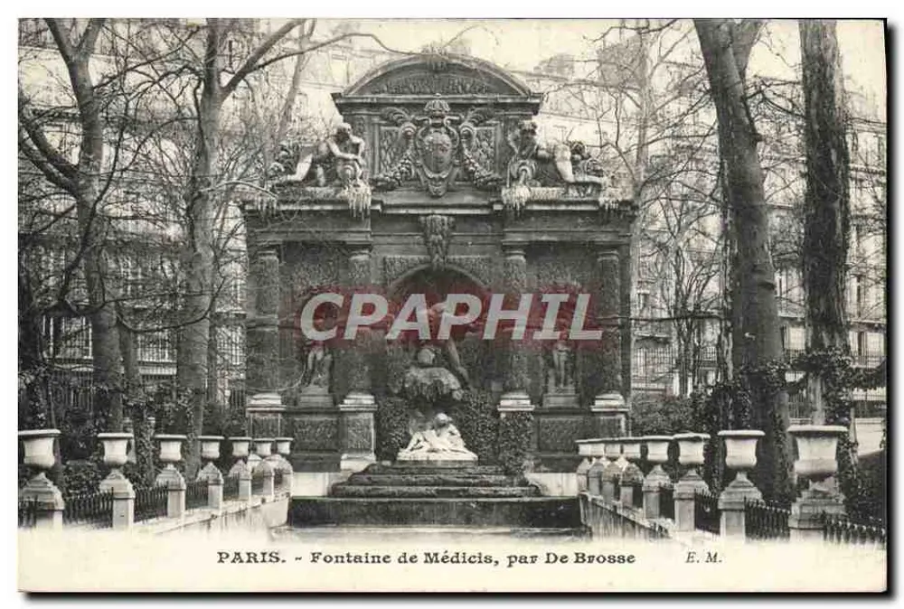 Paris - Fontaine de Médicis, von De Brosse - E.M. - Vorderseite