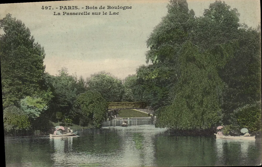 Paris - Bois de Boulogne - Die Brücke über den See - Vorderseite