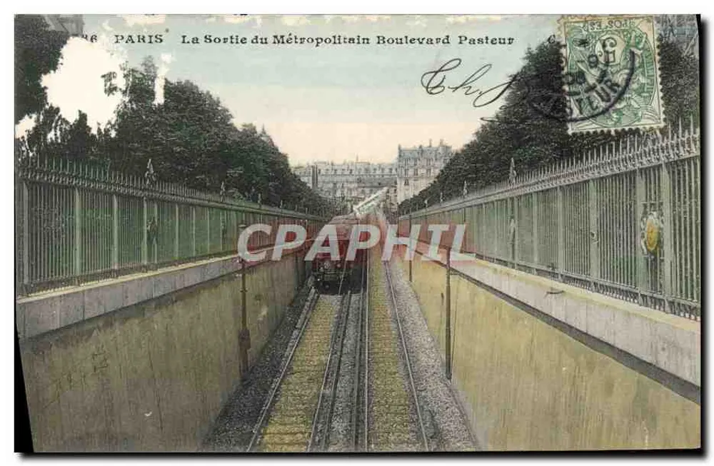 Paris — Sortie du Métropolitain Boulevard Pasteur — Éditeur : Paris, n° 16 - Anverso