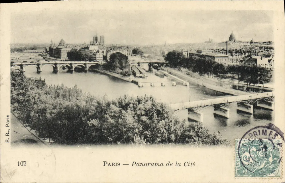 Paris — Panorama da Cidade — E.R., Paris, n° 107 - Frente