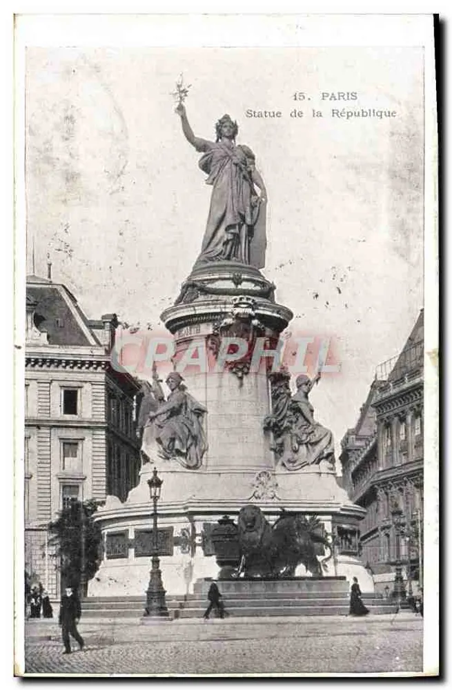 Estátua da República — Paris — editor desconhecido, n° 15 - Frente